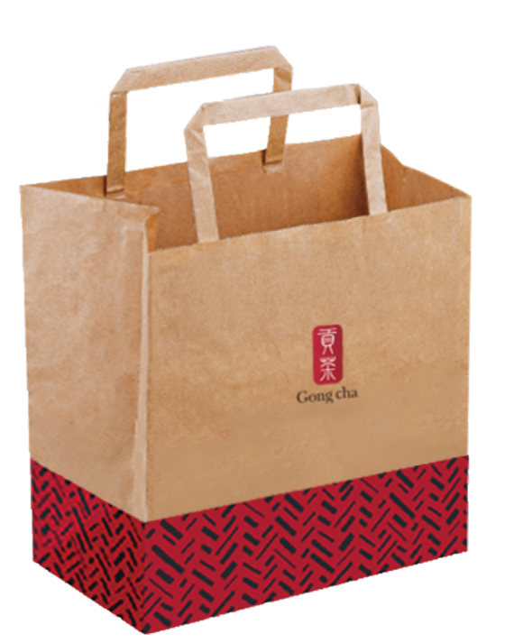 Sac en papier Gong cha (pour 4 gobelets)
