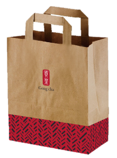 [1000001008] Sac en papier Gong cha (pour 2 gobelets)